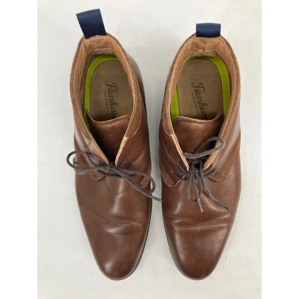 Florsheim Chukka Boots Mens 10.5M Brown Excellent Leather Comfortech 11936-221